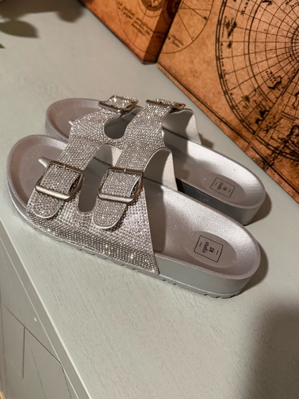 Blingy ladies slides sandals size 7